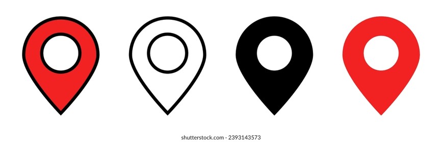 A set of location icons. Pointer