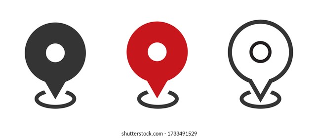 set of location icons.modern map markers. Vector illustration on a white background