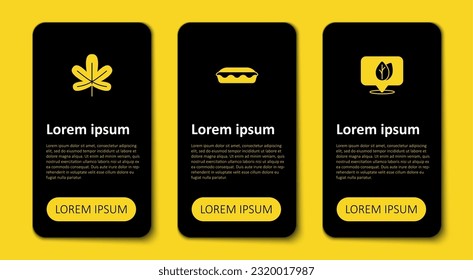 Ubicación con hoja, pastel casero y castaño. Plantilla de infografía empresarial. Vector