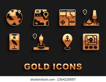 Set Location and monument, City map navigation, Gps device with, anchor, Compass mobile, Infographic of city, the globe and  icon. Vector