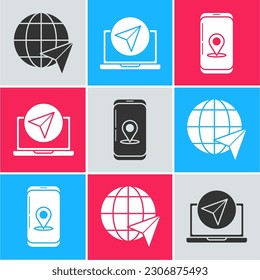 Set Location on the globe, Infographic of city map navigation and Infographic of city map navigation icon. Vector