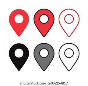 Set of Location Pin Icons 