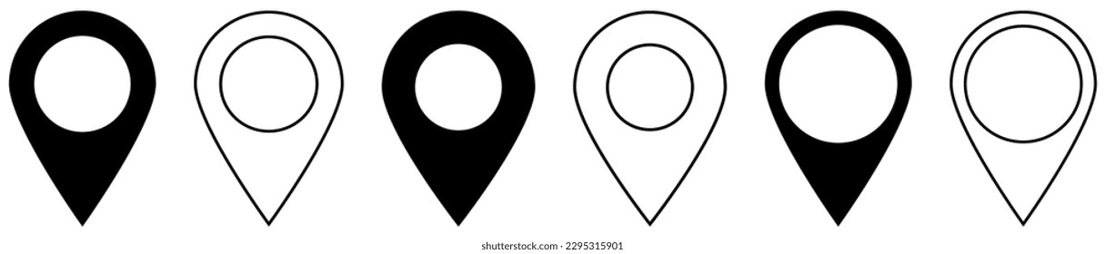 Set of location pin icons. Design can use for web and mobile app. Vector illustration