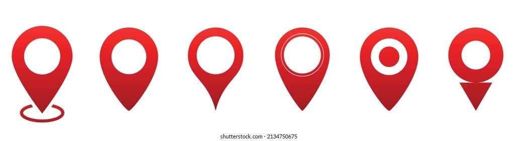 Set of location pin icons, GPS location symbol, Map marker symbol, vector illustration