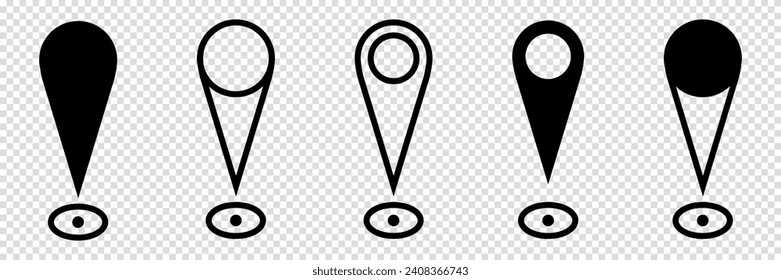 Set of Location pin icons. GPS marker. Vector illustration.