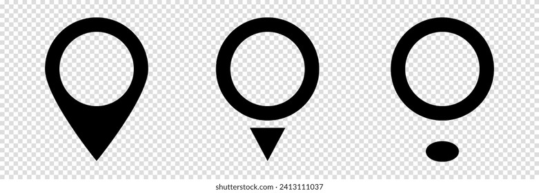 Set of Location pin icons. GPS marker. Vector illustration.