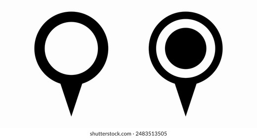 Set of Location pin icons. GPS marker. Vector illustration.