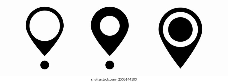 Set of Location pin icons. GPS marker. Vector illustration.