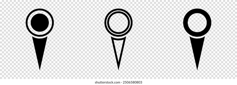 Set of Location pin icons. GPS marker. Vector illustration.