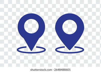Conjunto de ícones de pin de localização. Símbolos de ponteiro de marcador de mapa, localização GPS. Mapa de navegação, ícone de navegação de local, ponto de localização geográfica. Vetor.