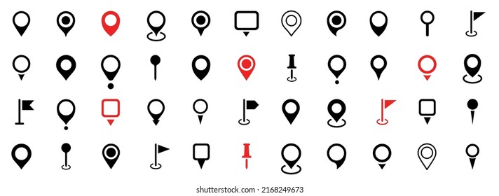 Set Location Pin Icons Modern 260nw 2168249673 
