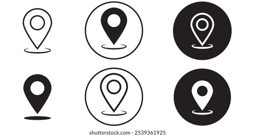Set of Location pin icons. Modern map markers. Location mark icons. Map Marker Illustration. Destination Symbol. Pointer Logo. eps 10
