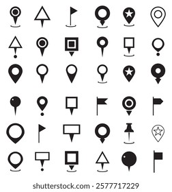 Set of Location pin icons. Modern map markers. Location mark icons. Map Marker Illustration. Destination Symbol.  1176