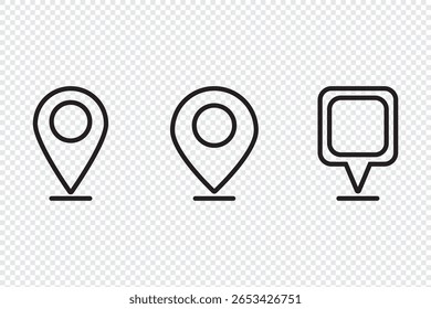 Set of location pin icons. Location pin place map marker. Location point, perfect for symbols and more. Map pin icon vector. Map marker vector.