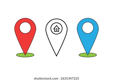 Set van locatie pin pictogrammen vector illustratie