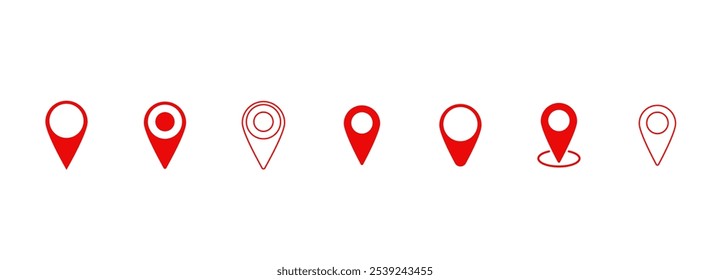 Set of Location pin signs. Location mark icons. Destination Symbol. Vector illustration