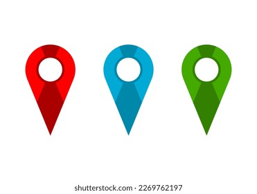 Set location-Pin-Tag-Symbol für Vektordesign