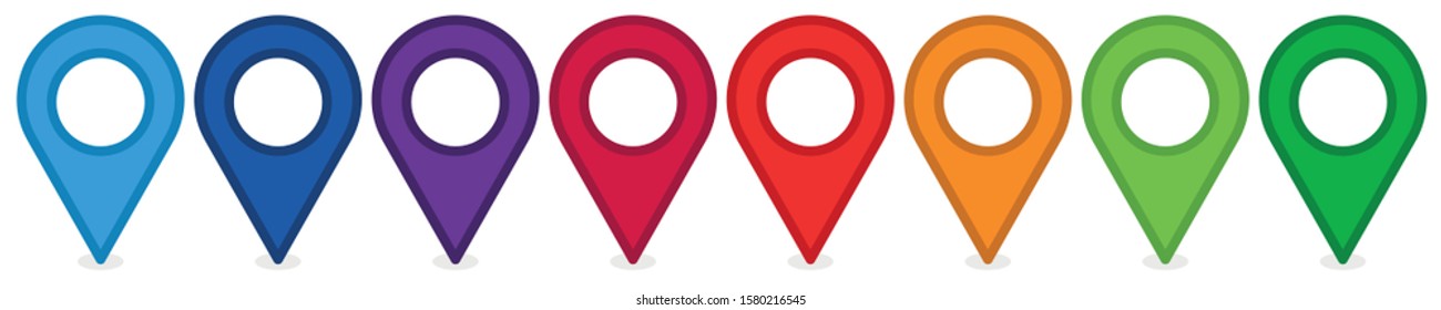 set of location point icons