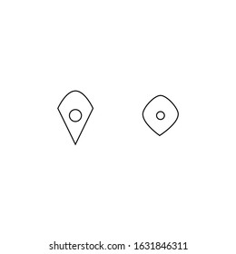 Set of location points. Minimalistic logo design. Linear black and white vector design. Navigation icon. Flat design for a GPS.