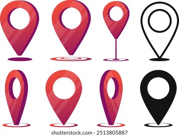 conjunto de etiquetas de localização, localizador, indicador de posição do mapa