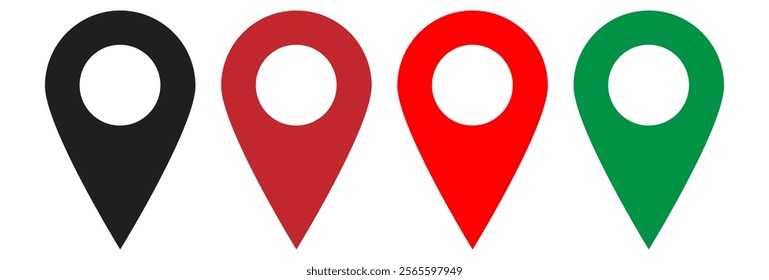  set of  locator icon, map pin vector logo template, symbol sign isolated on transparent background, Map Pin, Place, Location, Address, location icon. Vector map pin, red pin eps10