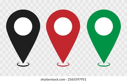  set of  locator icon, map pin vector logo template, symbol sign isolated on transparent background, Map Pin, Place, Location, Address, location icon. Vector map pin, red pin eps10