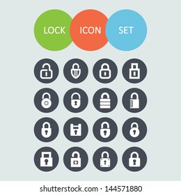 Set of lock icons