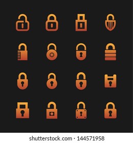 Set of lock icons