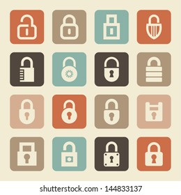 Set of lock icons