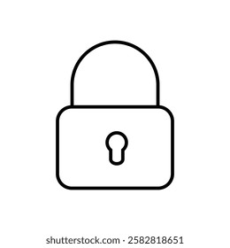 Set of Lock icons Flat isolated outline sign