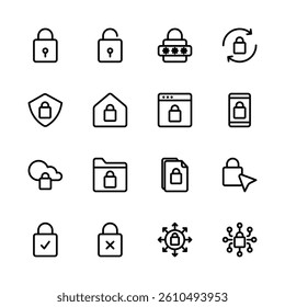 Set of lock icons. Padlock icons. Security icon, Safety icon set. Icon set.