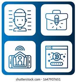 Set of lock icons. Such as Prisoner, Briefcase, Smart home, Password , lock icons