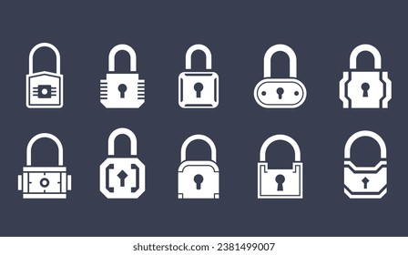 Conjunto de iconos de bloqueo, ilustración eps10 del vector