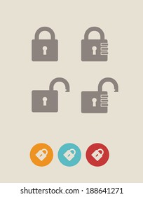 Set of lock  icons. Vector illustration EPS 10