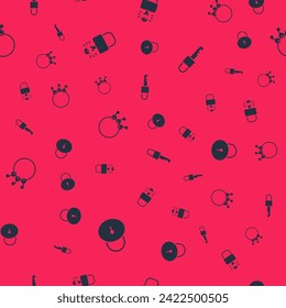 Set Lock, Key broke inside of padlock, Bunch keys and Locked on seamless pattern. Vector