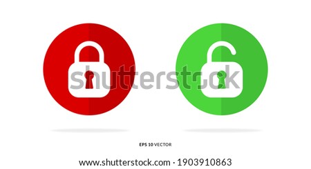 Set of Lock and Unlock Sign Vector Illustration - EPS 10 Vector
