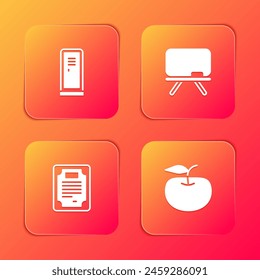 Configura el casillero o cambiador, la pizarra, la Plantilla de certificados y el ícono de Apple. Vector