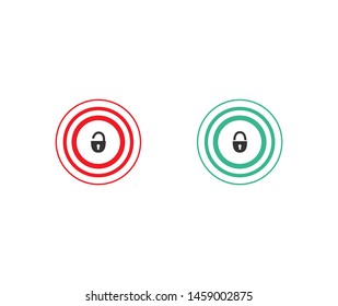 Set of locks in closed and open positions