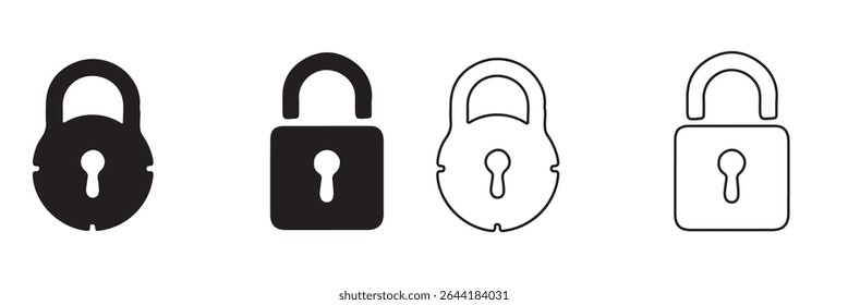 set of locks icon of Silhouettes