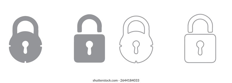 set of locks icon of Silhouettes