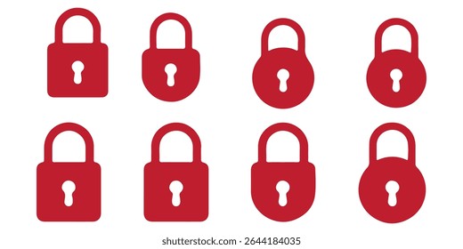 set of locks icon of Silhouettes