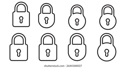 set of locks icon of Silhouettes