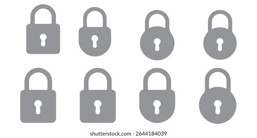 set of locks icon of Silhouettes