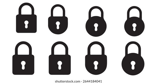 set of locks icon of Silhouettes