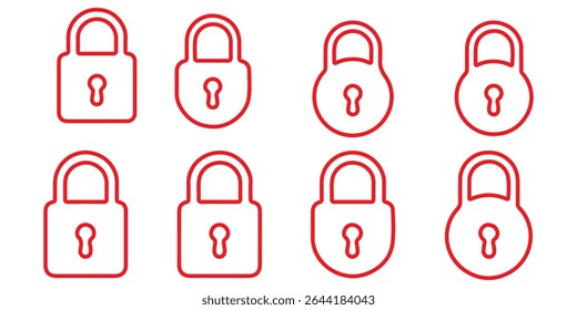 set of locks icon of Silhouettes