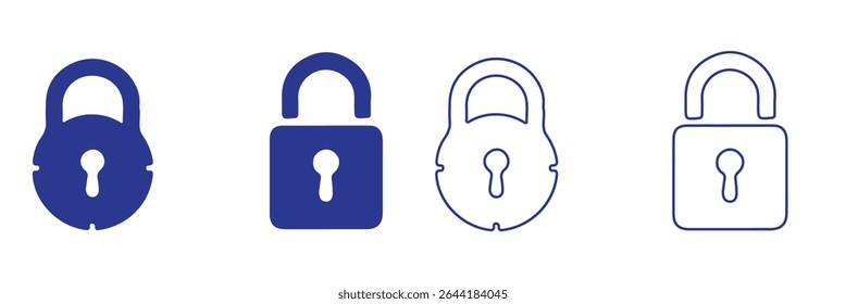 set of locks icon of Silhouettes