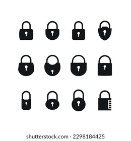 Set of locks. Lock and unlock icon vector illustration.