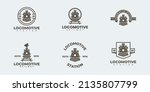 Set of locomotive logo vector illustration design, train logo template