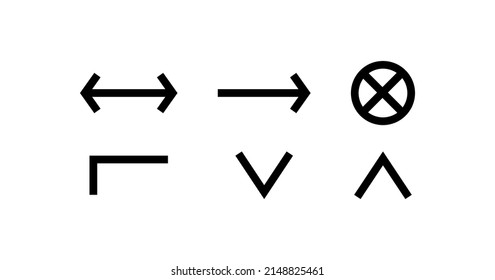 Set Of Logical Operators Symbols. Logical Operators Icons Set Vector