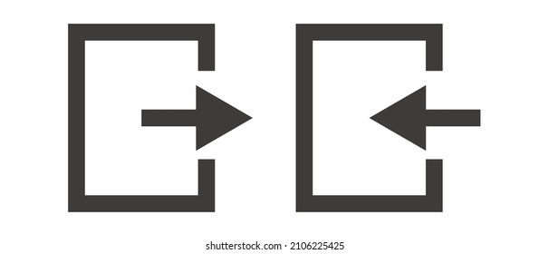 A set of login and logout icons. Vector.